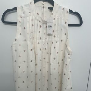 NWT Ann Taylor Bumble Bee Print Sleeveless Top